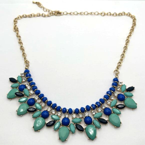 Turquoise Crystal Statement Necklace - Picture 3 of 3